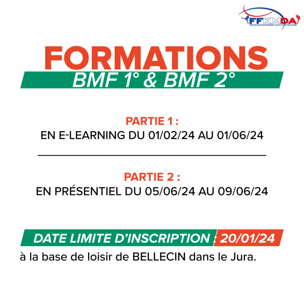 FORMATIONS BMF 1° & BMF 2° 2024 FFKMDA