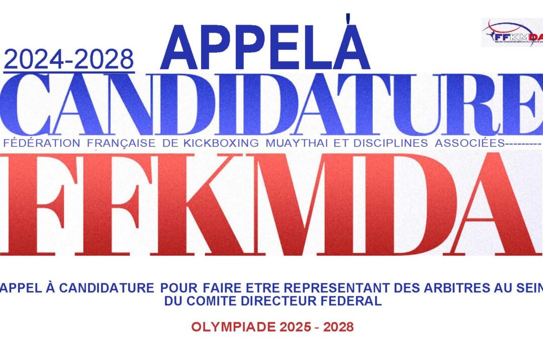 Candidature – Représentant(e) des Arbitres au sein du Comité Directeur Fédéral