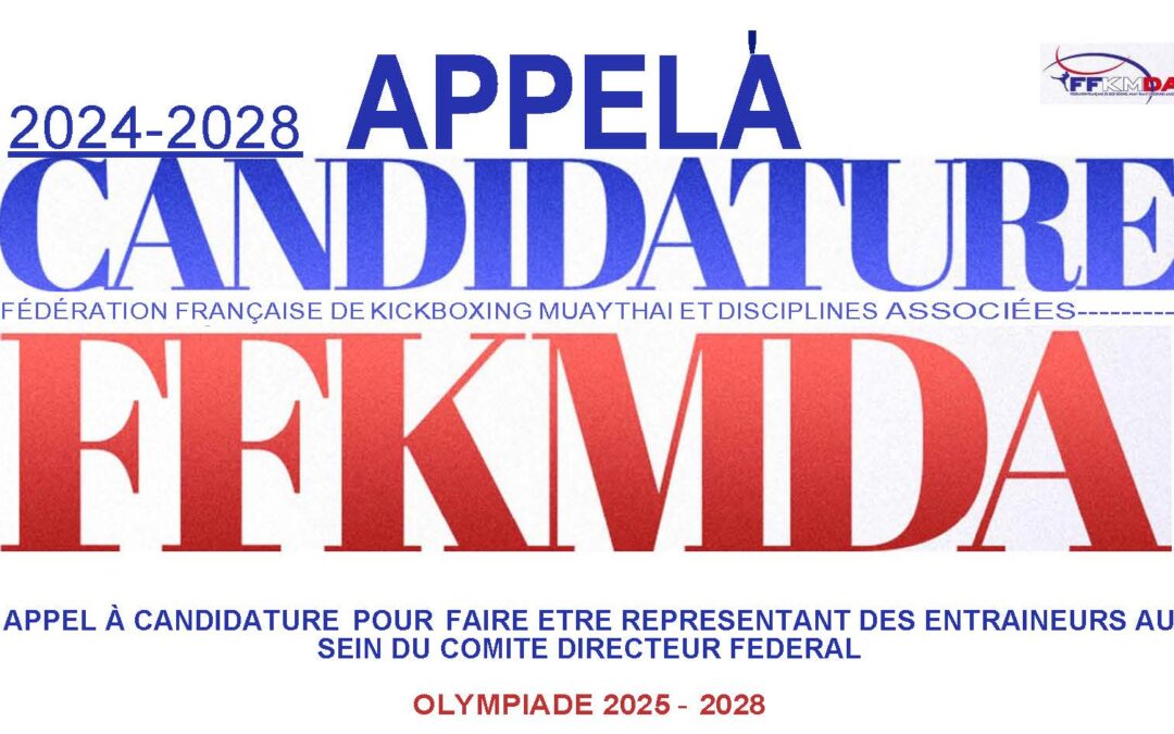 Candidature – Représentant(e) des Entraineurs au sein du Comité Directeur Fédéral